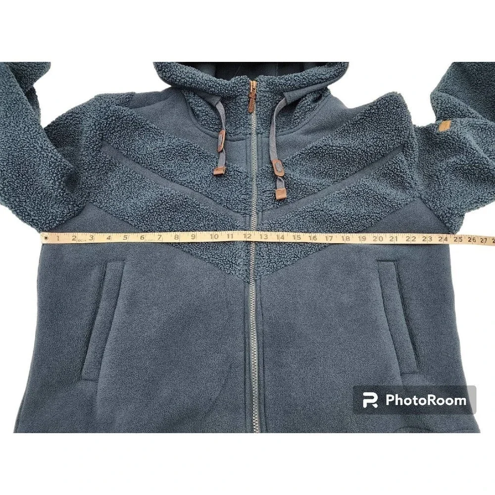 Koolaburra By UGG Sherpa Fleece Coat Navy Full Zip Cozy Soft Warm Size L - Picture 7 of 12